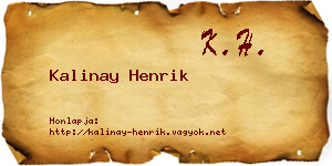 Kalinay Henrik névjegykártya